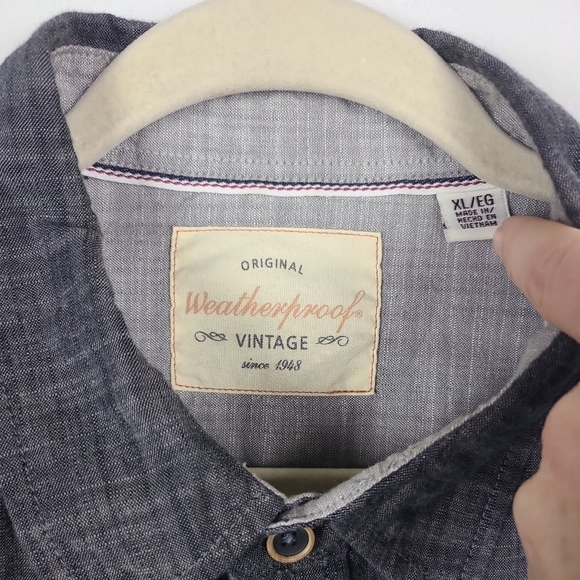 Weatherproof Vintage Long Sleeve Button Down Shirt Men’s Size XL Gray. EUC - Picture 3 of 6